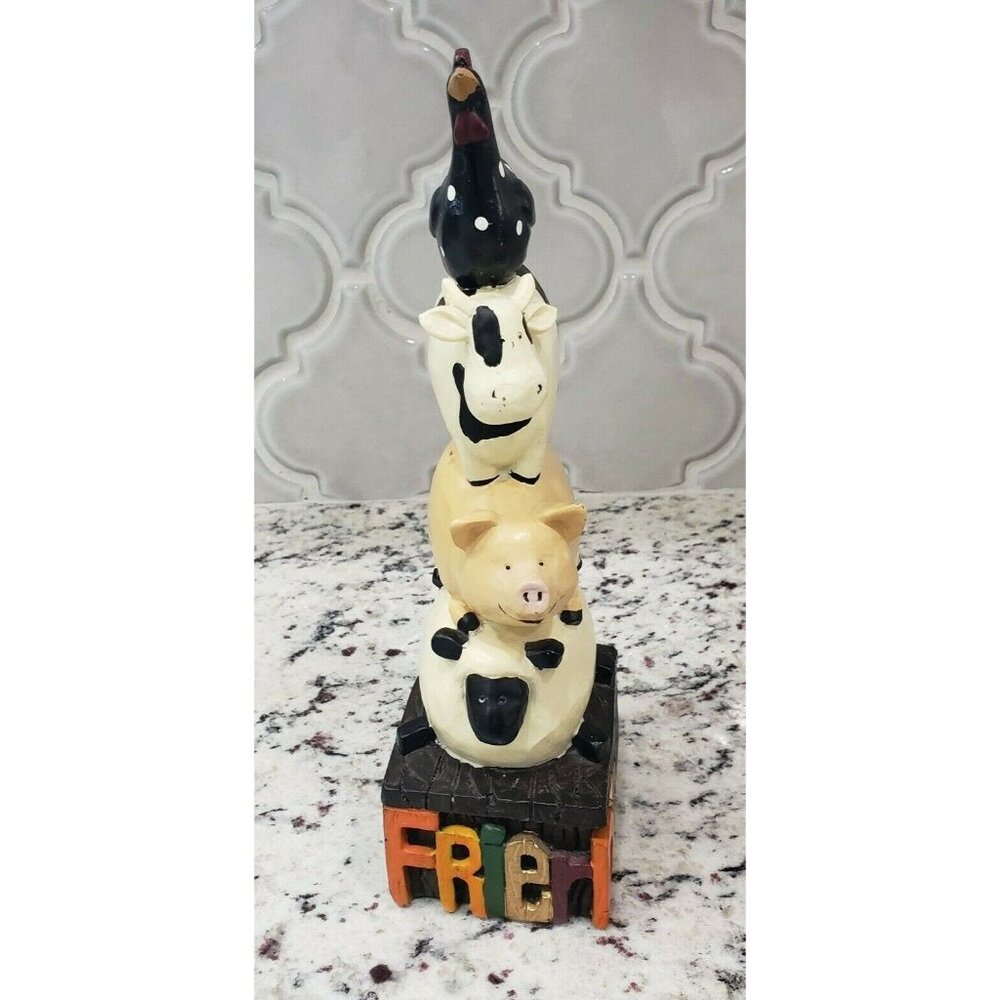 Maison Rouge Friends Farmyard Stacked Animals Sheep Pig Cow Chicken Figurine - Picture 2 of 8